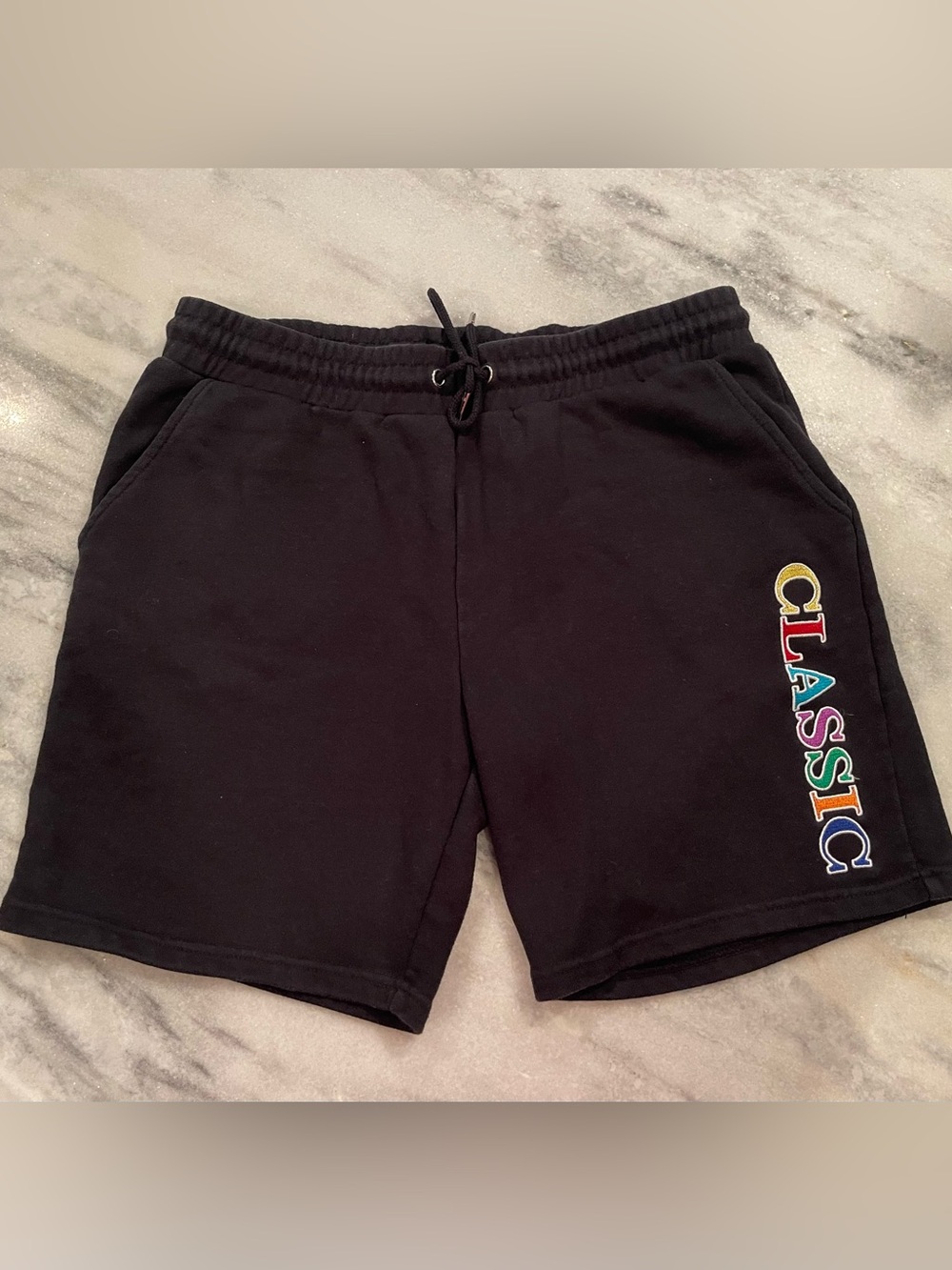 Forever 21 Black Men's Shorts with Multicolor CLASSIC Side Logo